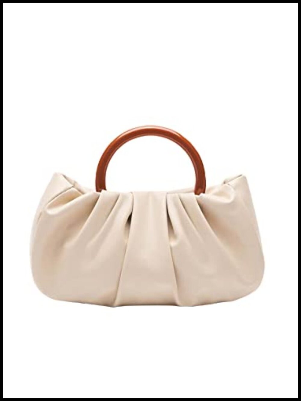 Faux Leather Ruched Clutch Purse Pleated Cloud Bag Cute Handbag